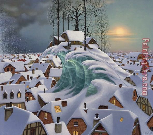 Jacek Yerka Snow Winter painting - Unknown Artist Jacek Yerka Snow Winter art painting